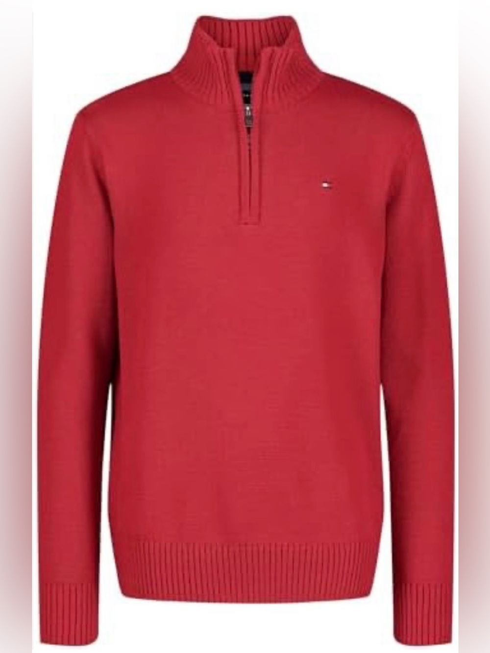 Tommy Hilfiger Classic Quarter-Zip Sweater, Size: Boys XL, Color: Red